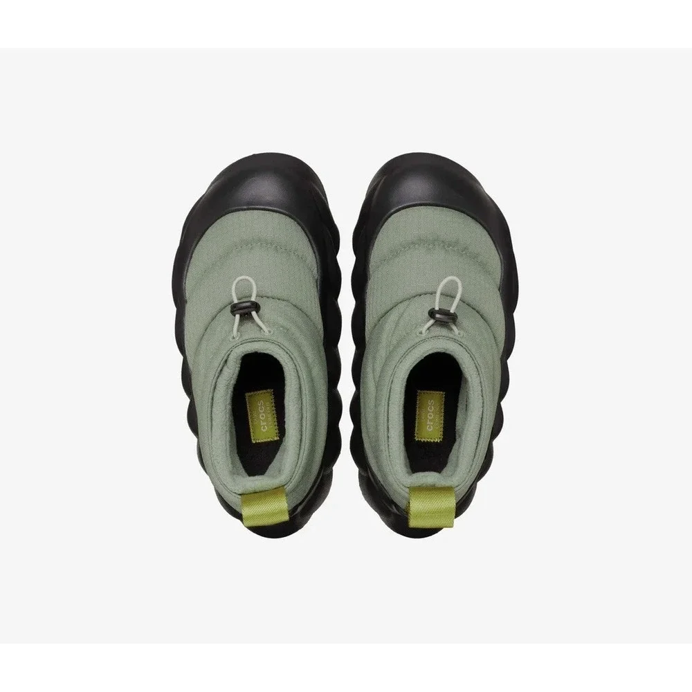CROCS Overpuff Cordura Shorty Shoes Boots Booties Womens 7 Moss Green Black NWT